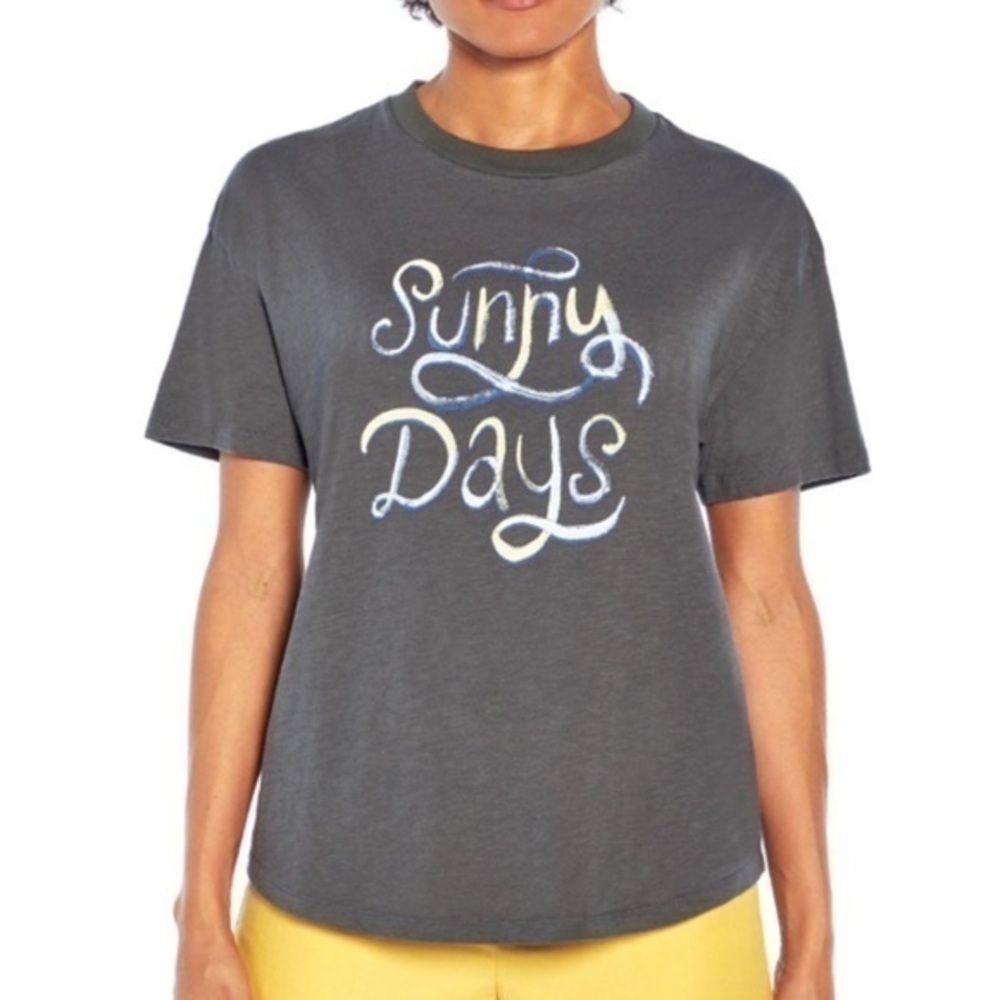 WildFox Graphic “Sunny Days” Gray Short Sleeves Cotton Tee Lg NWT